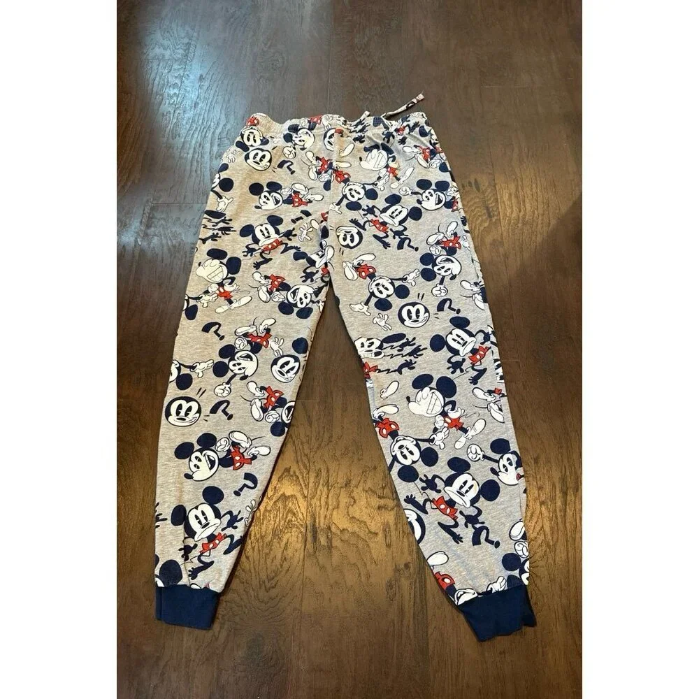 Disney L Mickey Mouse Jogger Pajama Lounge Pants‎ Drawstring Pkts Unisex - Picture 2 of 2
